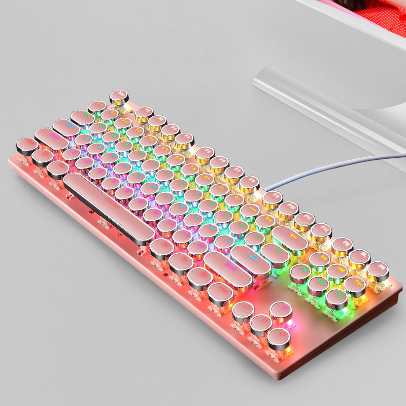 Wired 87-Key Electroplating Punk Keyboard