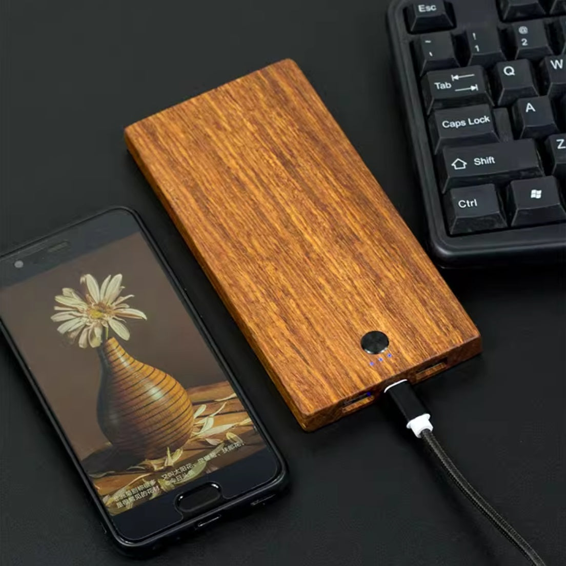 Wooden Handicraft Phone Power Bank