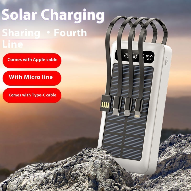 Solar With Cable Power Bank 30000 MA