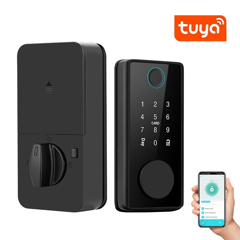 Graffiti Smart Wooden Door Fingerprint Lock