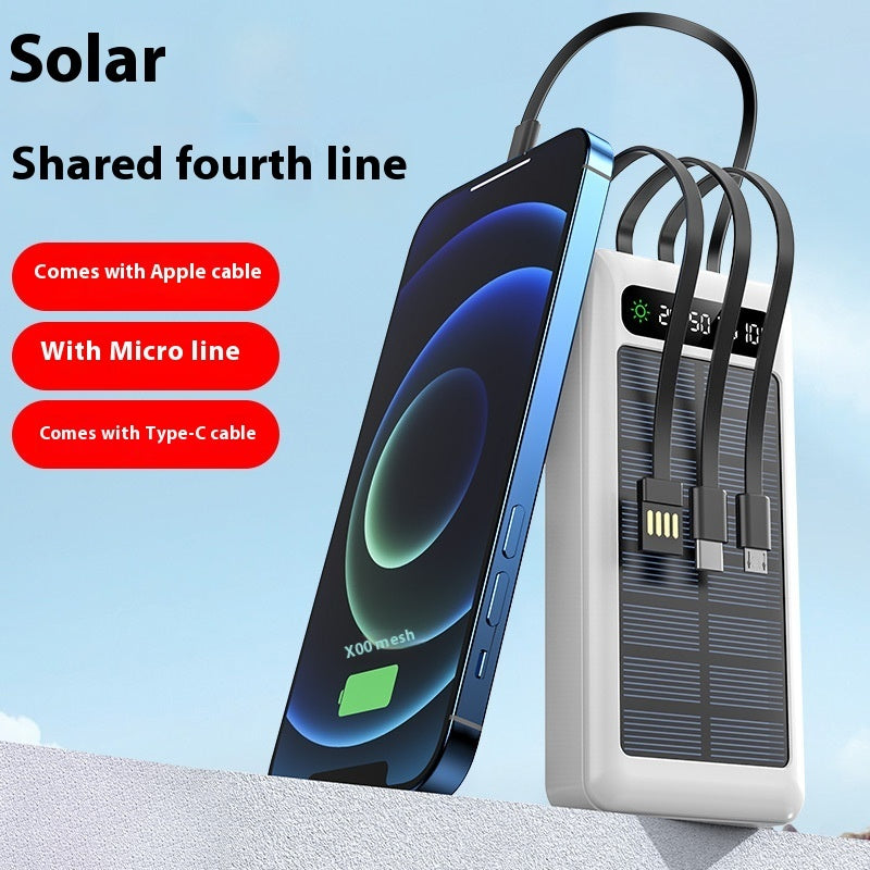 Solar With Cable Power Bank 30000 MA