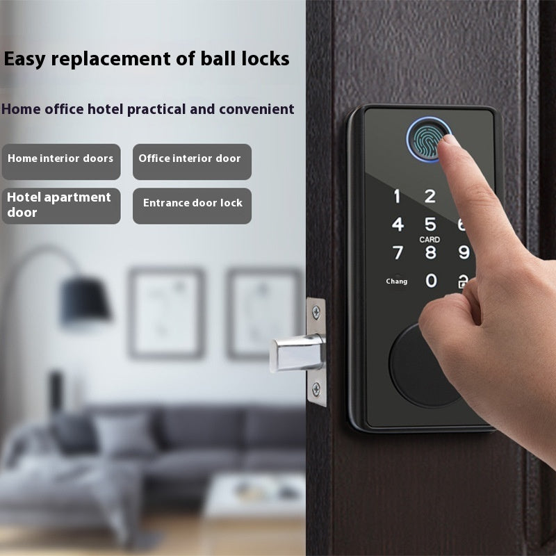 Graffiti Smart Wooden Door Fingerprint Lock