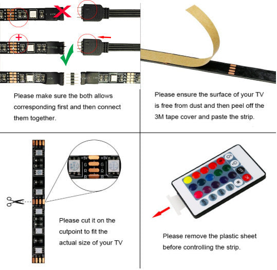 TV background light usb light bar