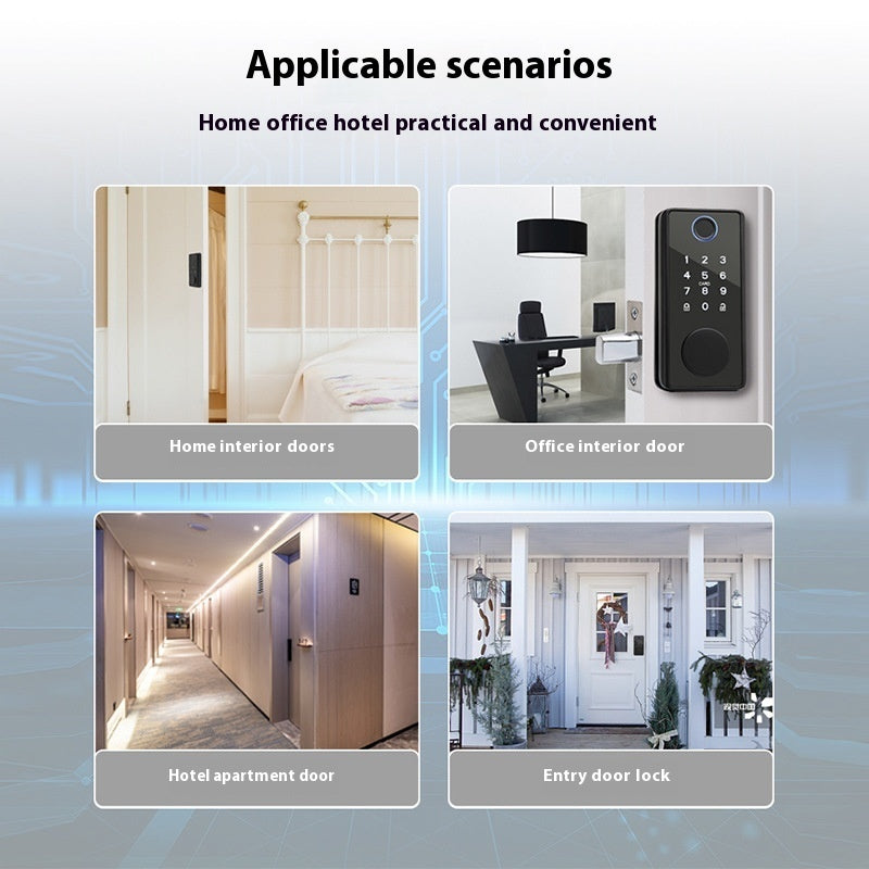 Graffiti Smart Wooden Door Fingerprint Lock